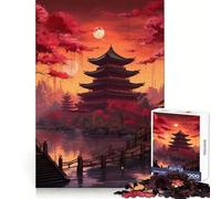 Puzzle da parete per adulti con paesaggio giapponese e pagoda, 1000 pezzi, per ricordare, migliorare, momento di pace, taglio preciso, lista dei desideri di Babbo Natale (38x52cm)