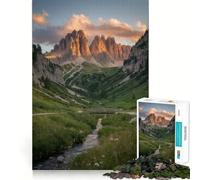 Puzzle da parete per adulti con paesaggio montano e valle con ruscello, 1000 pezzi, gioco per allenare la mente, divertimento in casa, taglio di precisione, regalo per le vacanze (50x75cm)