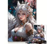 Puzzle da parete per adulti "Principessa Volpe Bianca" da 1000 pezzi, gioco stimolante per la mente, divertente e rilassante, con tagli precisi 38x26cm