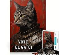 Puzzle da parete per adulti "The Mighty El Gato Cat" da 1000 pezzi, gioco stimolante per la mente, divertente e rilassante, con tagli precisi 38x26cm