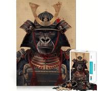Puzzle da parete Samurai Gorilla da 1000 pezzi per adulti, migliora la memoria, divertimento rilassante, bordi affilati, regalo per le vacanze (38x52cm)