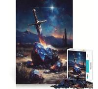 Puzzle da parete "Spada nella Roccia - Paesaggio Fantasy" per adolescenti, 1000 pezzi, puro gioco di logica, tranquillo, pulito e decorativo 38x52cm