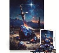 Puzzle da parete "Spada nella Roccia - Paesaggio Fantasy" per adolescenti, 1000 pezzi, puro gioco di logica, tranquillo, pulito e decorativo 38x52cm