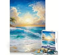 Puzzle da parete "Spiaggia soleggiata" per adulti, 1000 pezzi, sfida per la mente, divertimento tranquillo, taglio preciso, decorazione murale 50x75cm