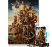 Puzzle da parete surreale in stile steampunk per adulti, 1000 pezzi Pensa in modo intelligente, giocattolo per la casa, divertimento assicurato, taglio preciso, decorazione artistica da parete 50x75cm