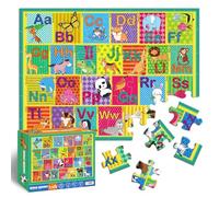 Puzzle da pavimento per bambini, 48 pezzi di puzzle di lettere di animali A-Z, set di lettere di design animali vivi per bambini in età prescolare, giocattoli educativi di apprendimento