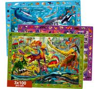 Puzzle da pavimento QUOKKA da 100 pezzi per bambini dai 4 ai 6 anni - 3 puzzle per bambini dai 6 agli 8 anni - Gioco di apprendimento ""Cerca e tr