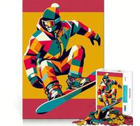 Puzzle da snowboard Wpap Pop Art per adulti, 1000 pezzi, gioco intelligente, tranquillo, con motivo da assemblare, (38x52cm)