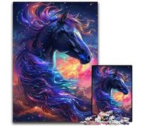 Puzzle da sogno a forma di cavallo viola per adulti, 1000 puzzle impossibili per adulti, ideale come decorazione fai da te e come regalo rompicapo, 26X38CM/10,23x14,96 pollici.