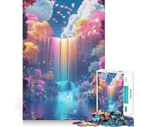 Puzzle da sogno con cascata arcobaleno per adulti, 1000 pezzi, stimola la memoria, divertente da assemblare, oggetto artistico da collezione (38x26cm)