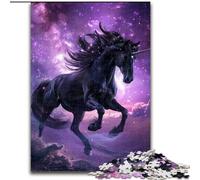 Puzzle da sogno per adulti con cavallo nero, 1000 pezzi, perfetti per decorazioni per la casa, compleanni, feste e regali, dimensioni 38x26cm