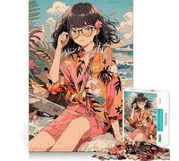 Puzzle da spiaggia per ragazze anime nerd, 1000 pezzi, gioco per allenare la mente, rilassante, con immagini da assemblare, una piacevole sorpresa (38x26cm)