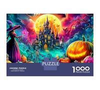 Puzzle da strega di Halloween, 1000 pezzi, puzzle fantasia, puzzle impossibile, perfetto per il relax, 100% cartone riciclato per regali decorativi, 38 x 26 cm, 1000 pezzi