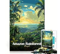 Puzzle da tavolo per adulti con paesaggio della foresta amazzonica del Brasile,1000 pezzi,gioco stimolante per la mente,pezzi precisi e facili da incastrare,attività rilassante di gruppo al chiuso