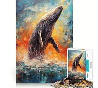 Puzzle da tavolozza con balena da dipingere, 1000 pezzi, gioco di logica stimolante, silenzioso, con bordi netti, regalo elegante (50x75cm)
