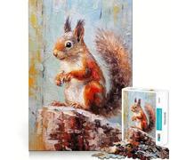 Puzzle da tavolozza con dipinto di scoiattolo per adulti, 1000 pezzi, per rafforzare la memoria, passatempo domestico, bordi puliti, regalo elegante (38x26cm)