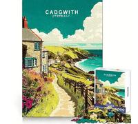 Puzzle da viaggio Cadgwith Cornwall da 1000 pezzi per adolescenti, stimola il ragionamento, ideale per i momenti di relax, con tagli precisi e un regalo speciale (38x52cm)