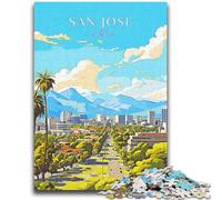 Puzzle da viaggio California San Jose 1000 pezzi per adulti, giocattoli, giochi educativi, regali di Babbo Natale segreto antistress per bambini dai 14 anni in su, 1000 pezzi (26x38cm)