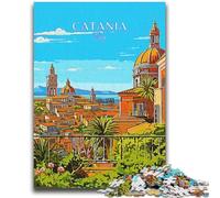 Puzzle da viaggio Catania Italia 1000 pezzi per adulti, per età 14+ Decorazioni per la casa Giochi per famiglie Regali di compleanno di Natale 1000 pezzi (26x38cm)
