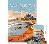 Puzzle da viaggio del Castello di Bamburgh per adulti, 1000 pezzi, stimola la mente, offre un momento di relax, presenta bordi precisi ed è un regalo perfetto (50x75cm)