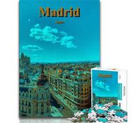 Puzzle da viaggio della città di Madrid, Spagna, per adolescenti, 1000 pezzi, aiuta il cervello ad allenarsi, giocattoli avvincenti per coltivare la pazienza, adatti alle coppie, 38x26cm