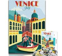 Puzzle da viaggio della città di Venezia, Italia, 1000 pezzi per adolescenti, modelli da assemblare, attività divertenti da fare a casa, regalo di compleanno, regali di viaggio 75x50cm