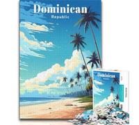 Puzzle da viaggio della Repubblica Dominicana da 1000 pezzi per adolescenti, difficili da completare ma divertenti e spiritosi, decorazioni e regali unici per la casa, 50x75cm