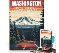 Puzzle da viaggio dello Stato di Washington per adulti,1000 pezzi,gioco stimolante per la mente,formato uniforme,pezzi precisi,ideale da portare in viaggio,regalo perfetto per allenare la mente
