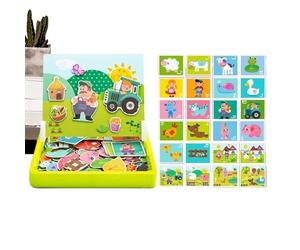 Puzzle da Viaggio - Design Magnetico Doppia Faccia, Giochi Educativi Apprendimento | Coordinazione Occhio-Mano Rompicapo per Bambini Ragazzi Scuola Infanzia Casa Aula Giochi Itinerario Auto Compleanno