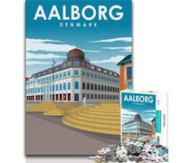 Puzzle da viaggio di Aalborg, Danimarca, 1000 pezzi per adolescenti, difficili da completare ma divertenti e divertenti, decorazioni e regali unici per la casa, 38x26cm
