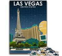 Puzzle da viaggio di Las Vegas, USA, per adulti, 1000 pezzi, giocattoli, giochi educativi, regali di Babbo Natale segreto antistress per bambini dai 14 anni in su, 1000 pezzi (26x38cm)