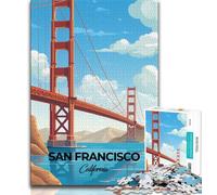 Puzzle da viaggio di San Francisco per adulti, puzzle da 1000 pezzi, aiuta il cervello ad allenare i giocattoli avvincenti per coltivare la pazienza, un'opera d'arte 75x50cm