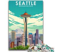 Puzzle da viaggio di Seattle, Washington, per adulti e adolescenti, aiutano il cervello a esercitare giocattoli avvincenti per coltivare la pazienza Decorazione perfetta, 2000 pezzi (70x100cm)