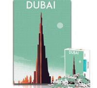 Puzzle da viaggio Dubai City, Emirati Arabi Uniti, per adulti, 1000 pezzi, gioco per famiglie, antistress, sfida difficile, collezione di artisti, belle arti, 50x75cm