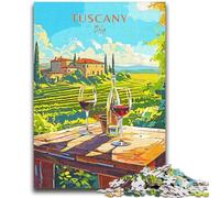 Puzzle da viaggio Italia Toscana 1000 pezzi per adulti e adolescenti, antistress, per trascorrere il tempo in casa, per migliorare l'amore tra coppie, 1000 pezzi (26x38cm)