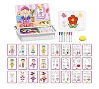 Puzzle da viaggio magnetico, divertente gioco educativo e puzzle con scatola portaoggetti compatta, giocattoli magnetici dei cartoni animati, per bambini e ragazze, per feste al chiuso, compleanni