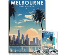 Puzzle da viaggio Melbourne Australia 1000 pezzi per adulti, gioco educativo, sfida giocattolo, ideale come regalo per tutta la famiglia, 38x26cm