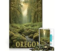 Puzzle da viaggio "Oregon Forest Trail" per adulti, 1000 pezzi, gioco interattivo da fare a casa, immagine da assemblare, regalo festivo (38x52cm)