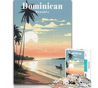Puzzle da viaggio per adulti della Repubblica Dominicana, 1000 pezzi, gioco per famiglie, antistress, sfida difficile, collezione di artisti, belle arti, 38x26cm