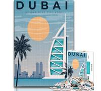 Puzzle da viaggio per adulti Dubai City, Emirati Arabi Uniti, 1000 pezzi, gioco rompicapo, decorazione da parete, regali unici per compleanno e Natale, 50x75cm