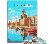 Puzzle da viaggio per adulti, Inghilterra, Liverpool, 1000 pezzi, difficili, impegnativi, ideali come regalo per tutta la famiglia, 1000 pezzi (26x38cm)