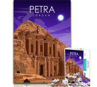 Puzzle da viaggio Petra, Giordania, 1000 pezzi per adulti, difficile da completare ma divertente e umoristico, unico, decorazione per la casa e regalo, 38x26cm