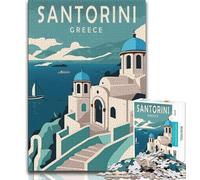 Puzzle da viaggio Santorini Grecia 1000 pezzi per adulti, gioco stimolante e gioco per famiglie, ideale come regalo per tutta la famiglia 50x75cm