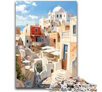 Puzzle da viaggio Santorini Grecia per adulti 1000 puzzle, gioco stimolante ideale come regalo per tutta la famiglia 1000 pezzi (50x75cm)