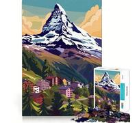 Puzzle da viaggio Zermatt per adulti,1000 pezzi,stimolante per la mente,con tagli precisi e allineamento perfetto,ideale per creare legami affettivi (50x75cm)