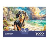 Puzzle Dachshund on Beach Jigsaw Puzzles 1000 Pezzi Pet - Familiare Gioco, Aziendale Festa, Amici E Amore Per Regalo 70x50cm/1000pcs