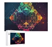 Puzzle dal design geometrico 1000 pezzi puzzle in legno personalizzato foto puzzle per adulti amici immagine puzzle regali per matrimonio, compleanno, San Valentino, decorazione per la casa