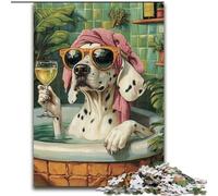 Puzzle "Dalmata in bagno" da 1000 pezzi per adolescenti, difficile da completare ma divertente e spiritoso, regalo di compleanno, regali, decorazione murale (26x38cm)