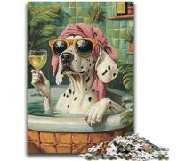 Puzzle "Dalmata in bagno" da 1000 pezzi per adolescenti, difficile da completare ma divertente e spiritoso, regalo di compleanno, regali, decorazione murale (38x52cm)