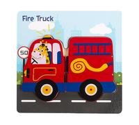 PUZZLE DAM DMAH0073C51 - 5 pezzi, tema camion dei pompieri, materiale in legno